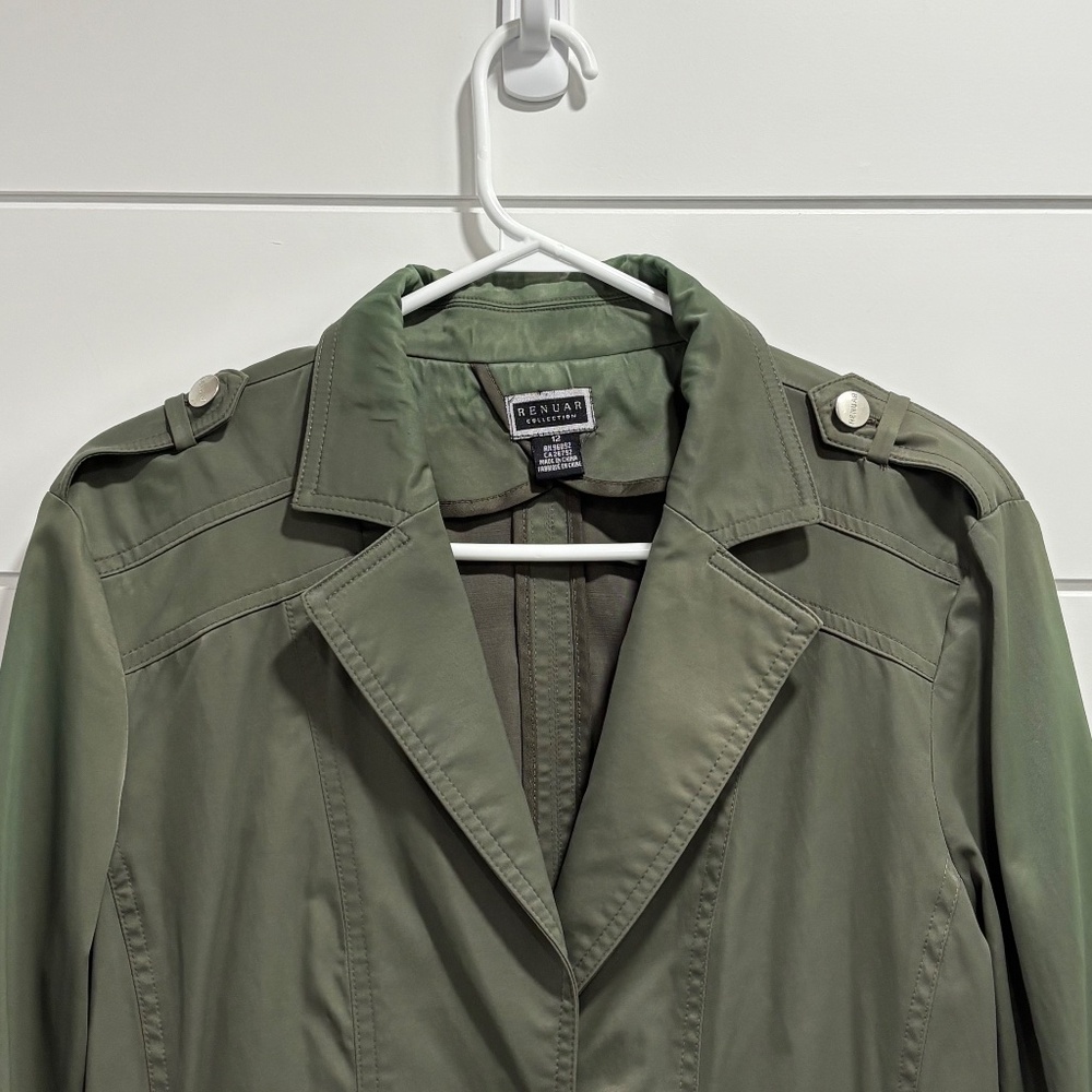 Renuar Collection ladies green jacket button closure cotton nylon blend size 12 - Picture 3 of 16